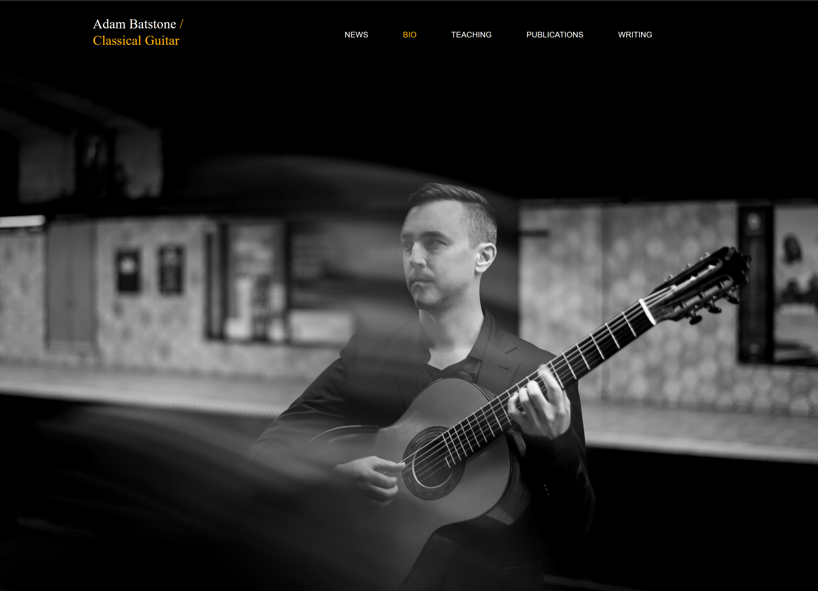 Splash page for Adam Batstone's artist website